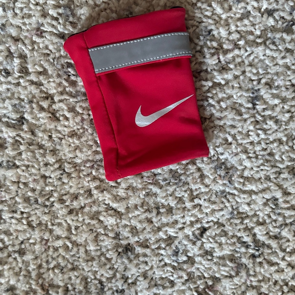 Nike Red and Silver Arm Band